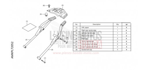 KIT,REAR CARRIER CB500FAN de 2022